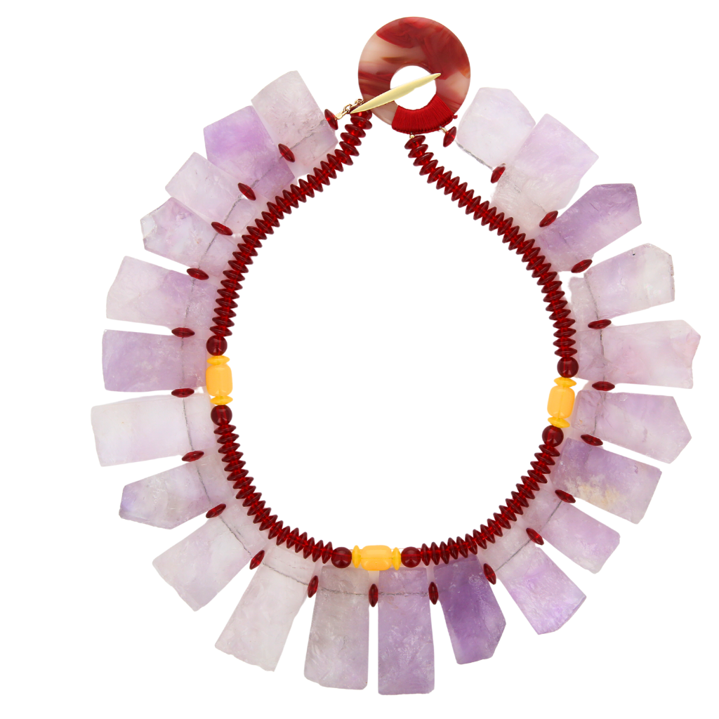 Amethyst and Amber Necklace