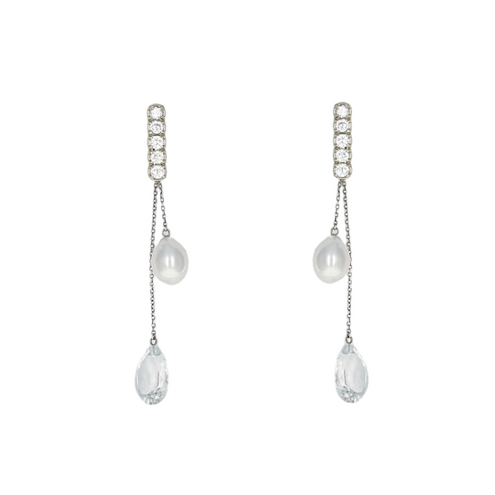 Madison Earrings with Detachable White Topaz Drops
