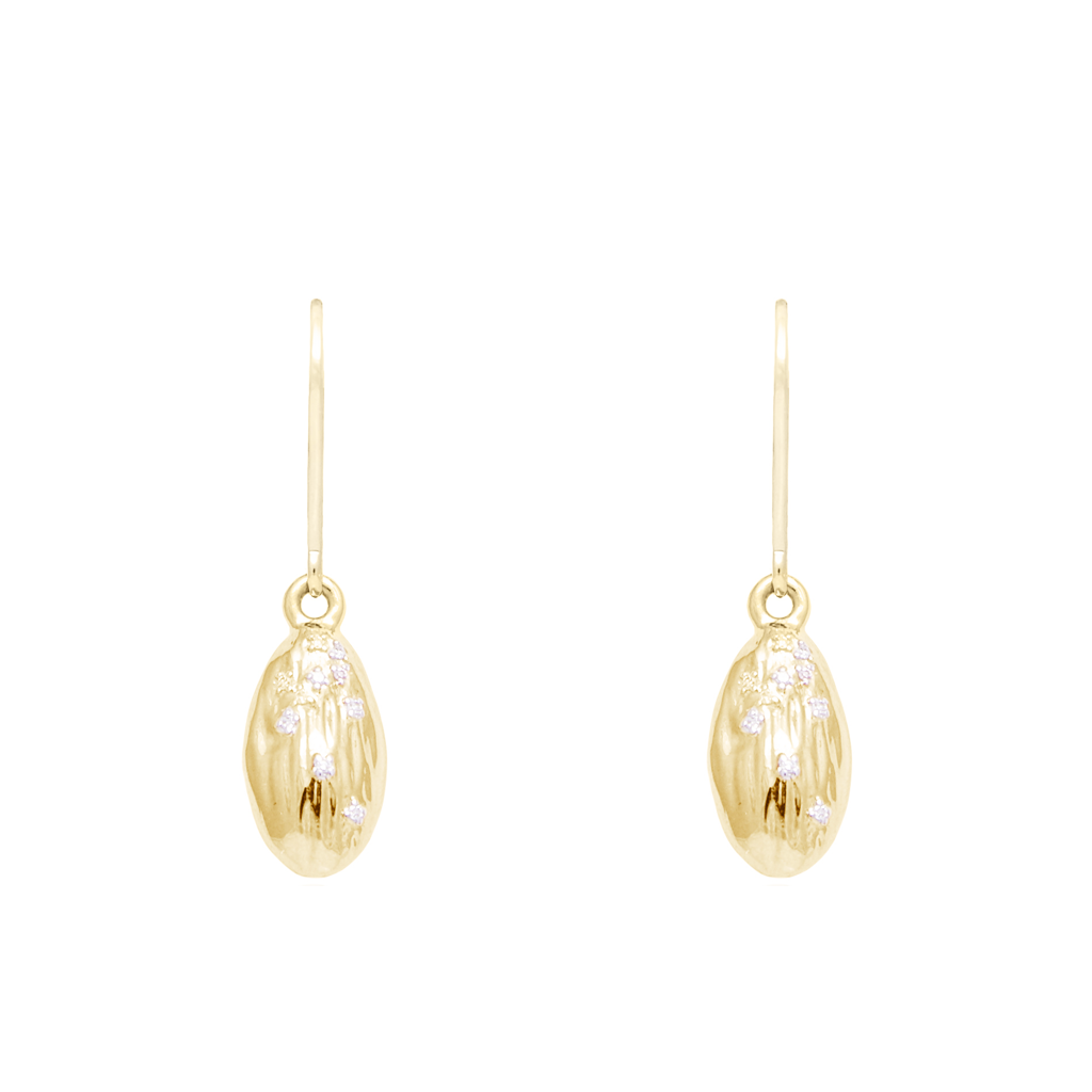 "We Are Alm-ighty" Almond Earrings in Gold- Food for Thought Collection - Pavé the Way® Jewelry