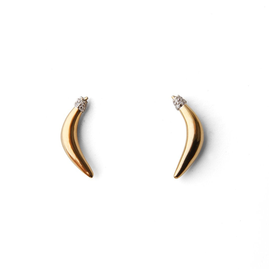 A-Peel To Equality gold-plated Banana Stud Earrings by Pavé The Way® Jewelry 