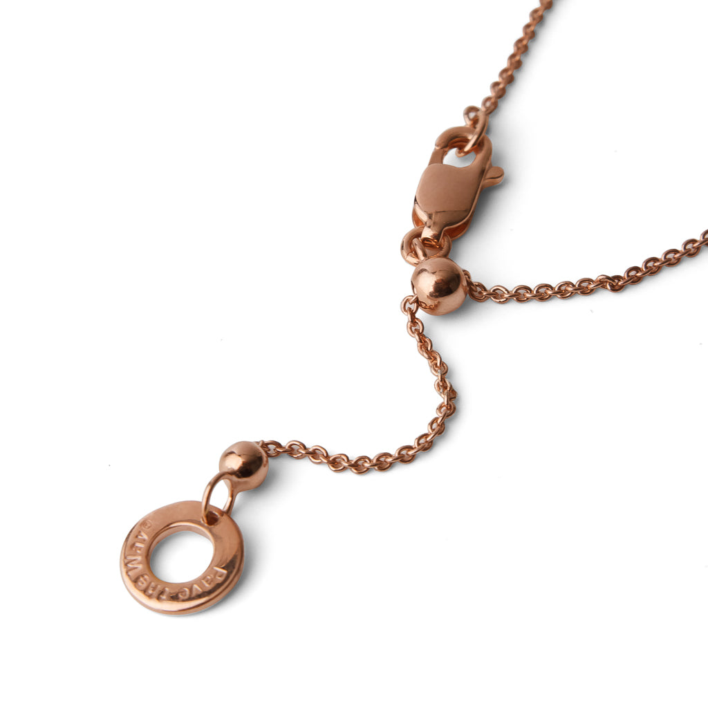 Adjustable, rose gold-plated necklace with Pavé The Way® token
