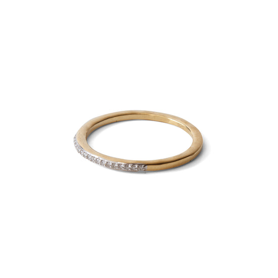 Gold-plated diamond stackable band by Pavé The Way® Jewelry