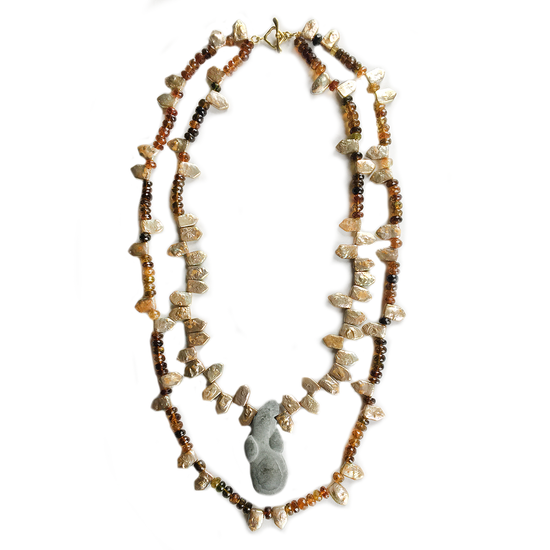 2-Strand Goddess Stone Necklace