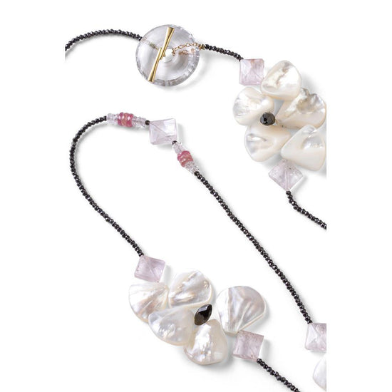 Mother of Pearl + Tourmaline Butterfly Necklace