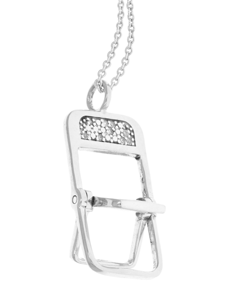 Take A Seat sterling silver Chair necklace by Pavé The Way® Jewelry