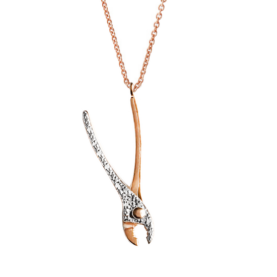 Get A Grip rose gold-plated Pliers necklace by Pavé The Way® Jewelry