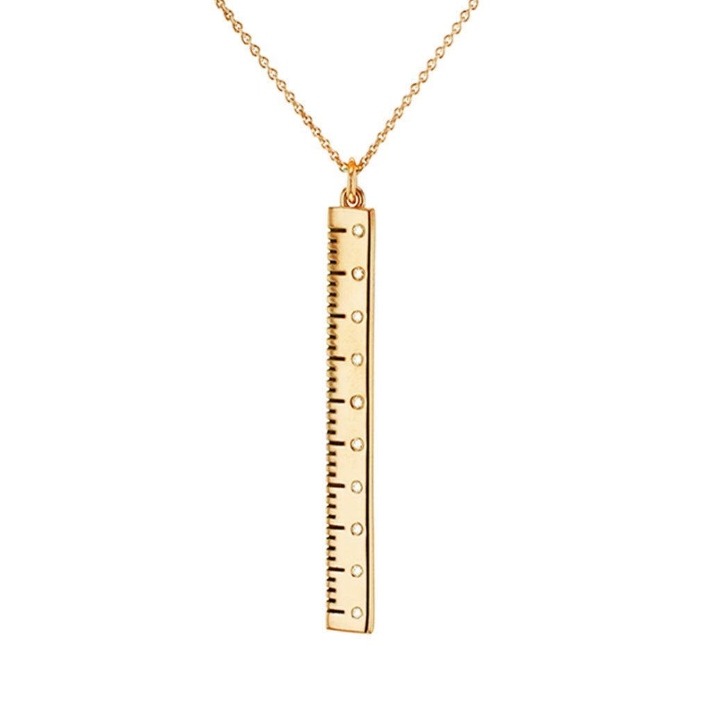 Break The Rules gold-plated Ruler necklace by Pavé The Way® Jewelry