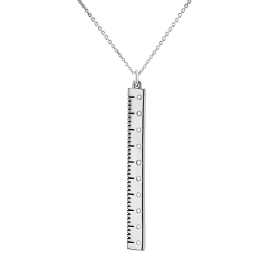 Break The Rules silver Ruler necklace by Pavé The Way® Jewelry