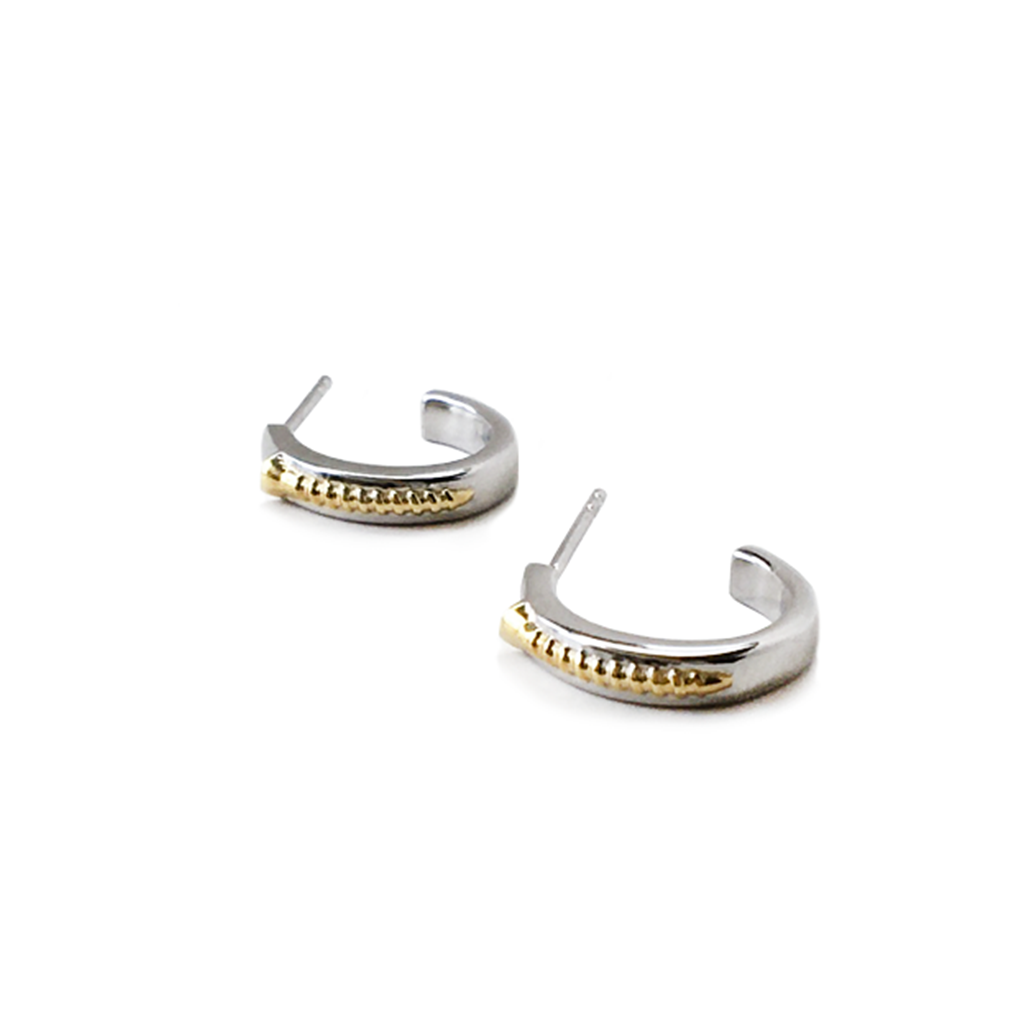 Screw You...I Got This sterling silver and gold-plated Screw huggie earrings by Pavé The Way® Jewelry