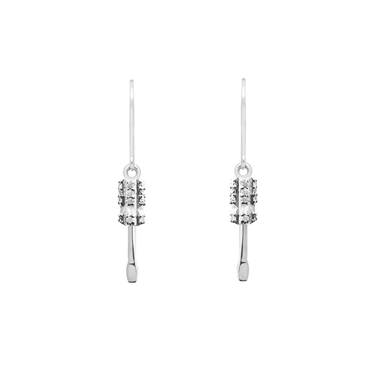 Grace With Grip sterling silver Screwdriver leverback earrings by Pavé The Way® Jewelry