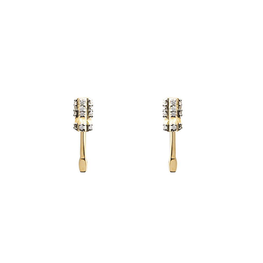 Grace With Grip gold-plated Screwdriver stud earrings by Pavé The Way® Jewelry
