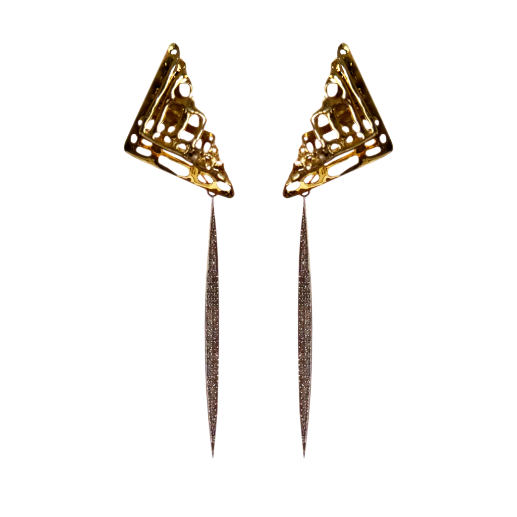 Windowpane Earrings with Detachable Diamond Drops