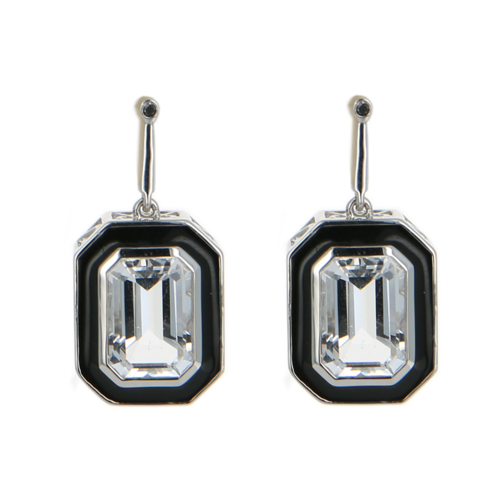 Black On White Earrings