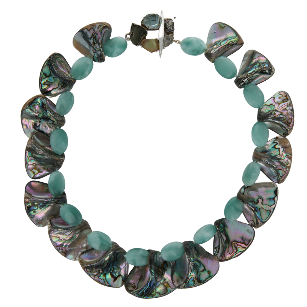Abalone and Green Moonstone Necklace