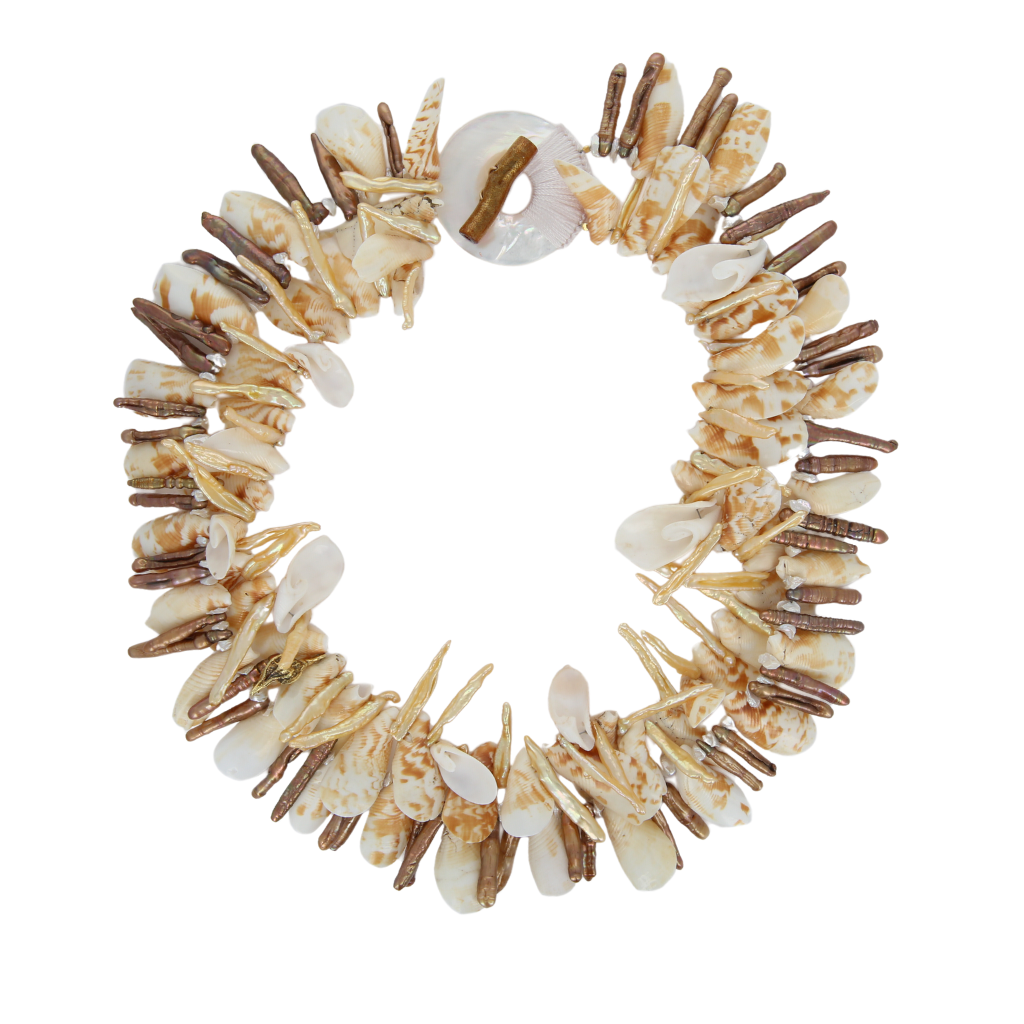 Stick Pearl and Shell Necklace