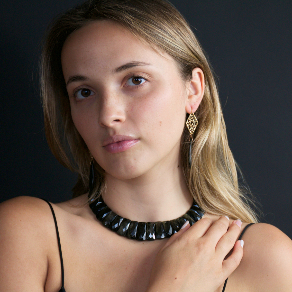 Bewitching Golden Obsidian Choker
