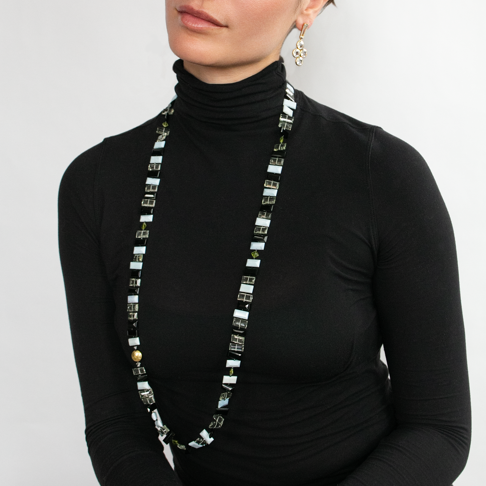 Black & Blue Piano Key Necklace