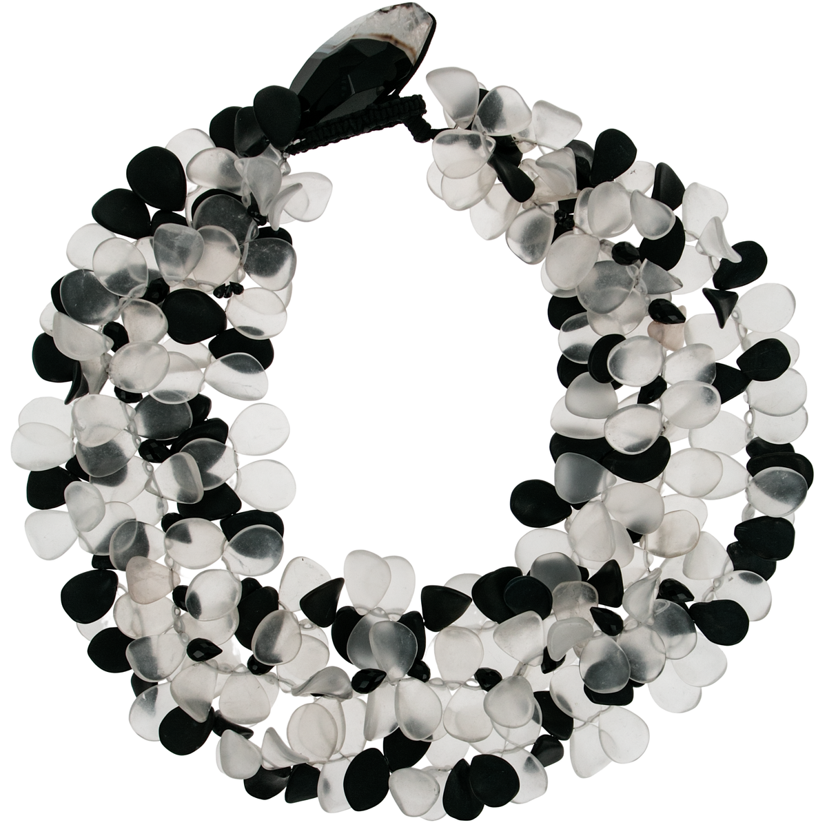 Black & White Petal Necklace