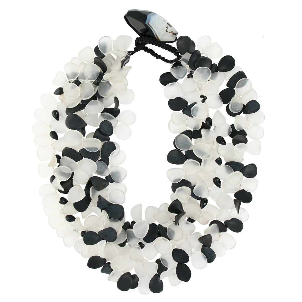 Black & White Petal Necklace