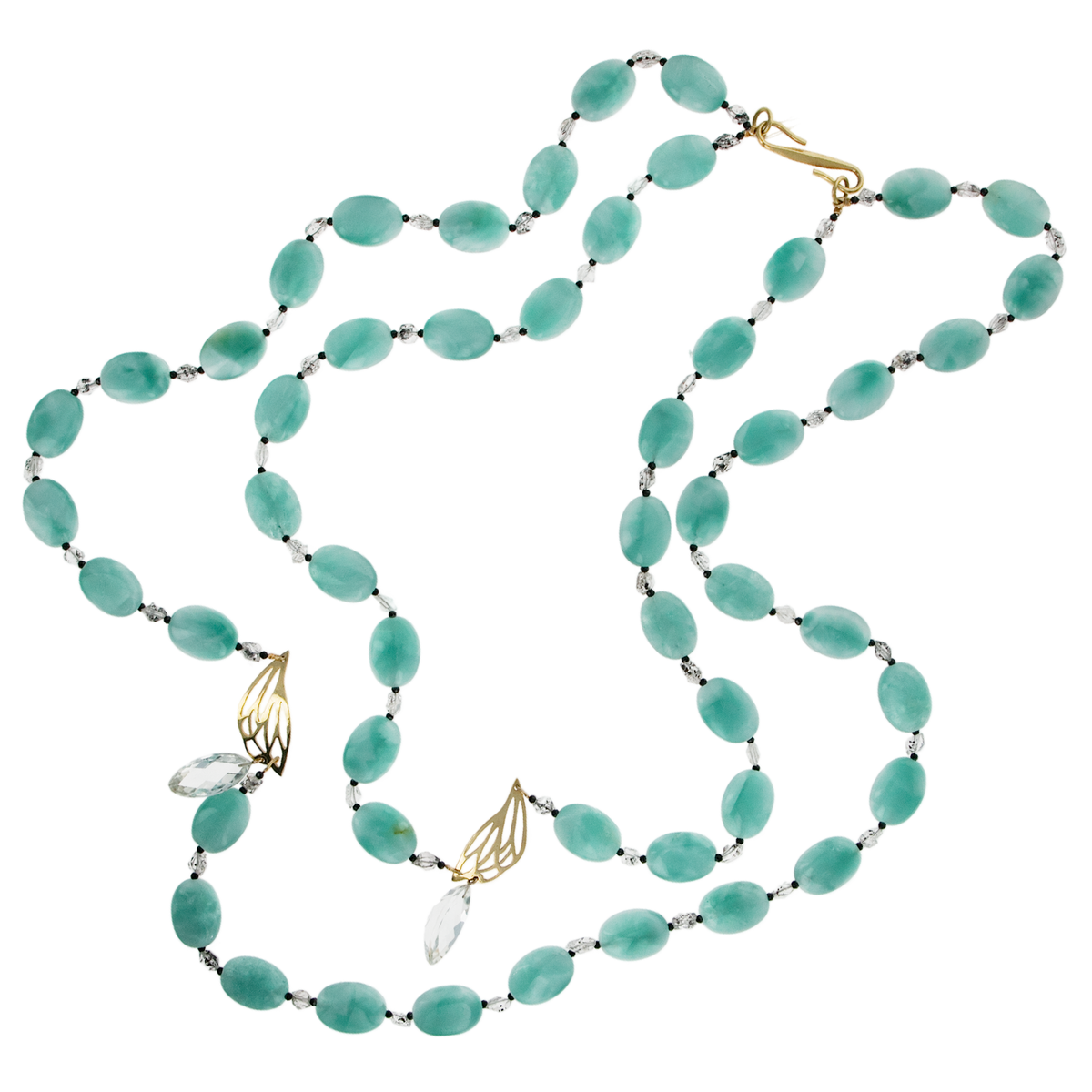 Butterfly Green Moonstone Necklace