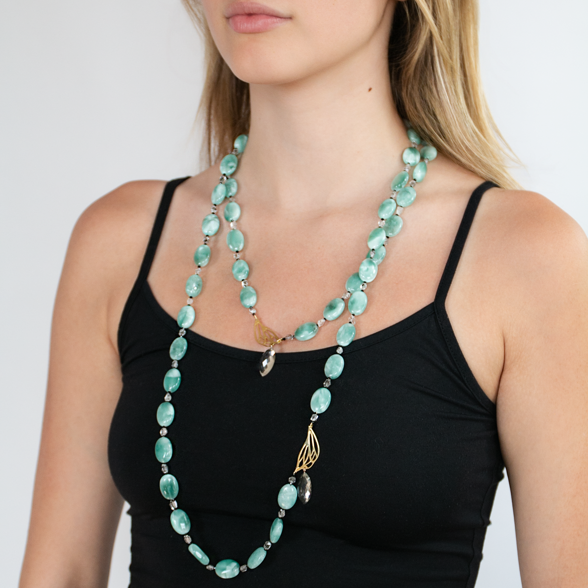 Butterfly Green Moonstone Necklace