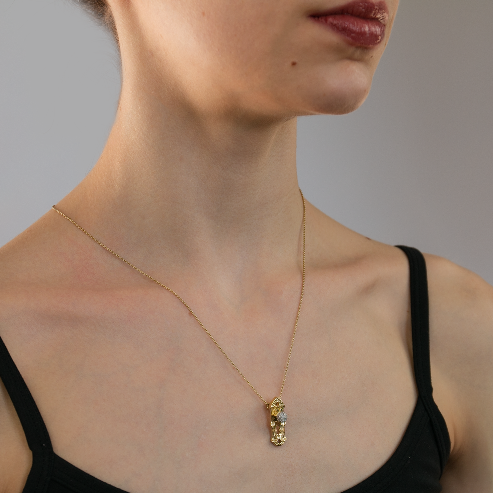 Check Your Bias At The Door gold-plated Door knob necklace by Pavé The Way® Jewelry