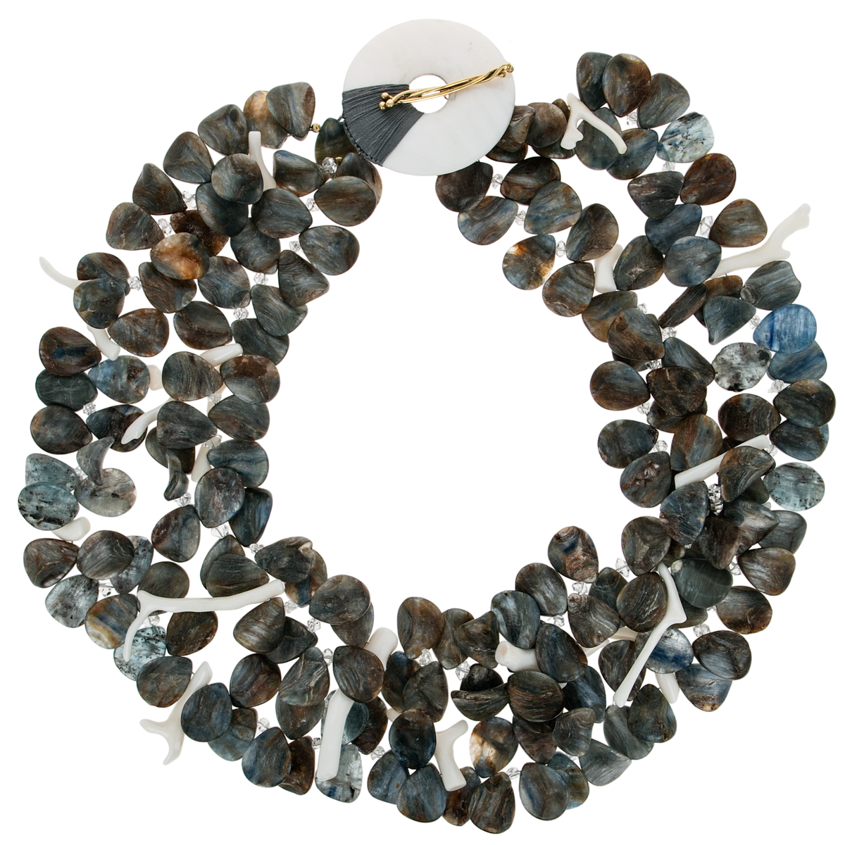 Coral & Kyanite Petal Necklace