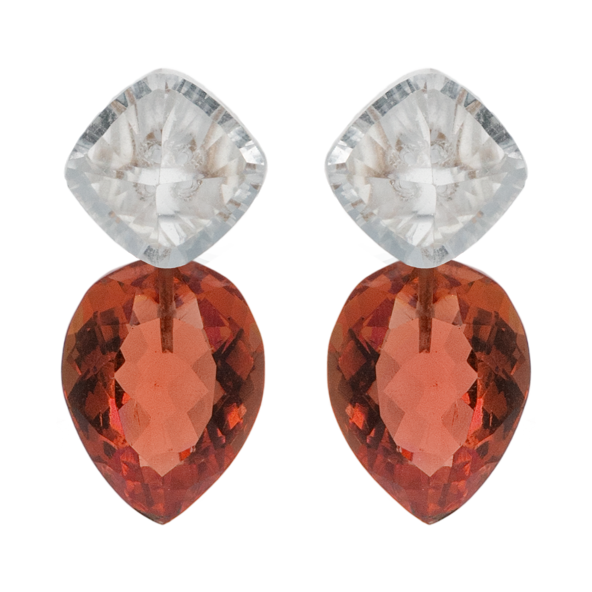Crystal Quartz Earrings with Zultanite Drops