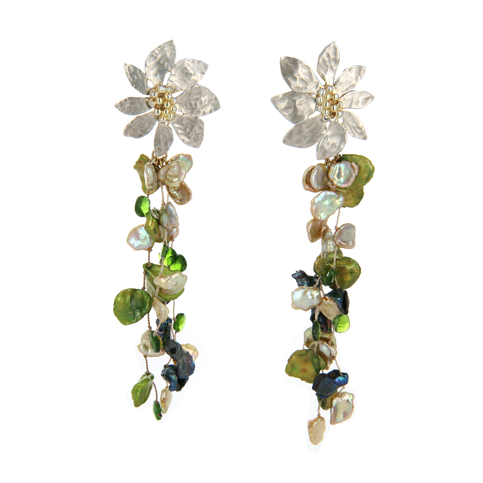 Flora Pearl hot And Citrine Gold Clip-on Earrings