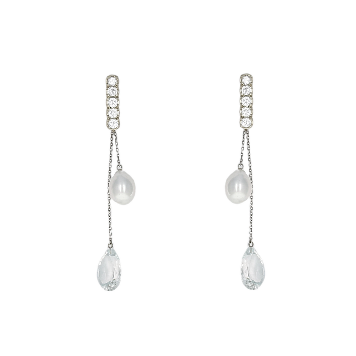 Madison Earrings with Detachable White Topaz Drops