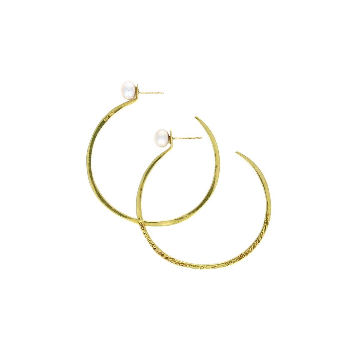 Pearl Message Hoop Earrings