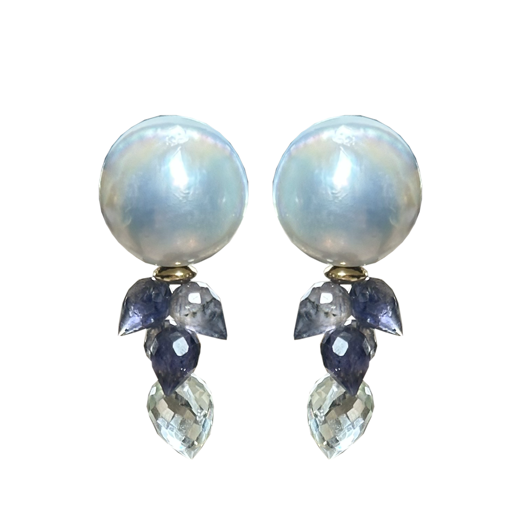 Mabe Pearl Earrings with Drops