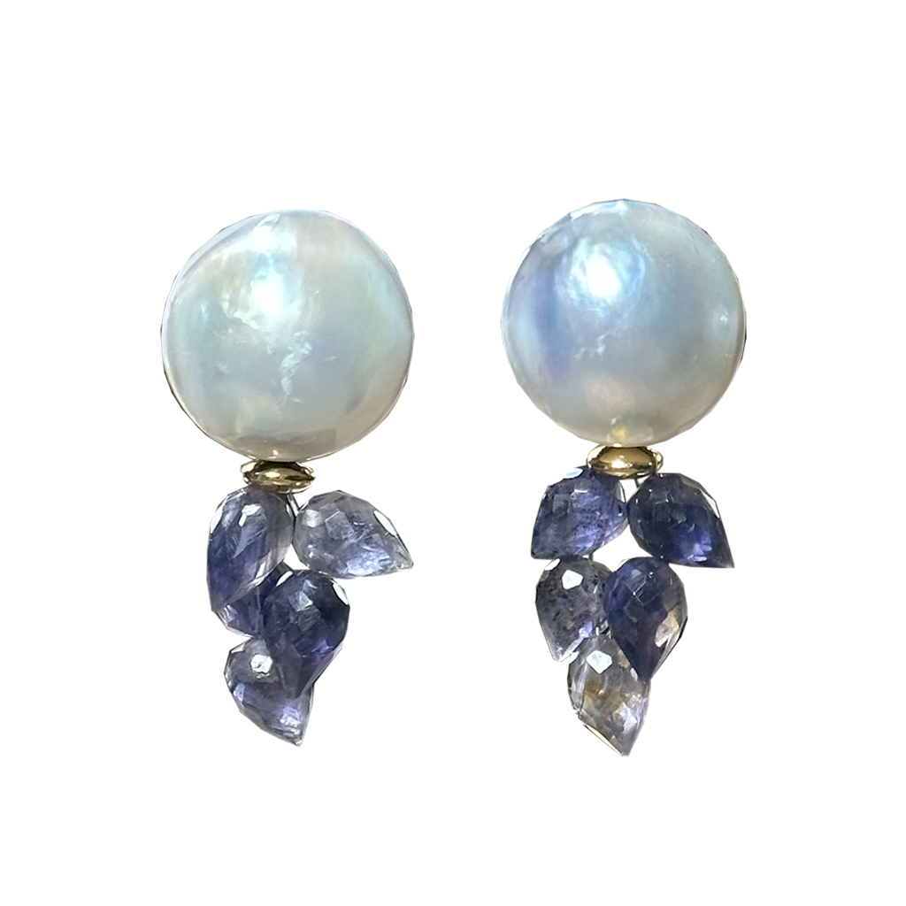 Mabe Pearl Earrings with Drops