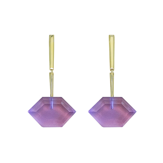 Load image into Gallery viewer, Reverse Georgette Earrings Lilac Alexandrite Quartz
