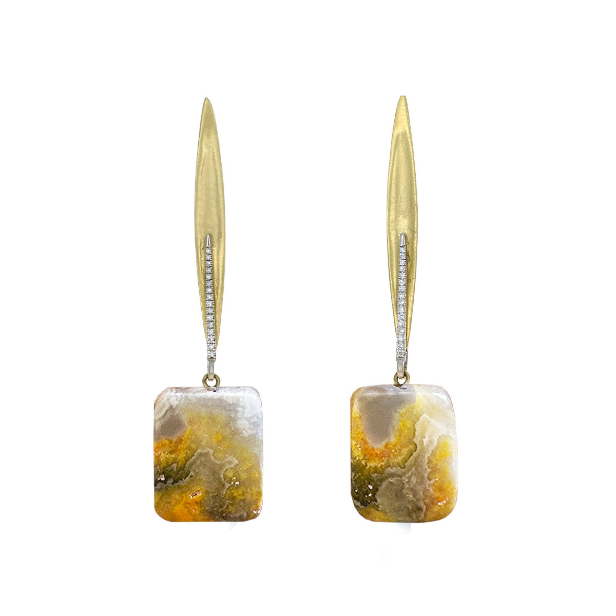 Bumble Bee Jasper Sweet Pea Earrings