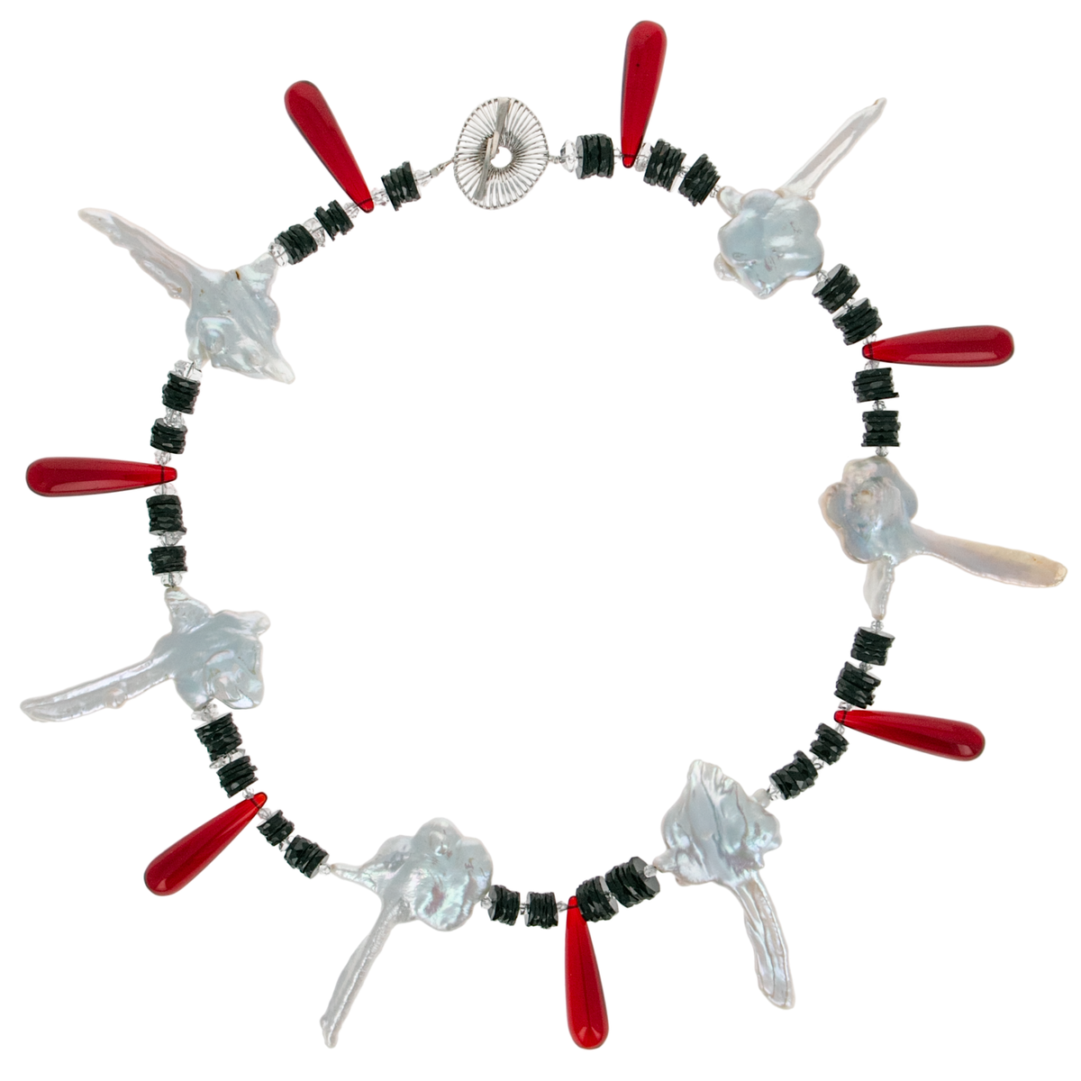 Fireworks Key Pearl Necklace