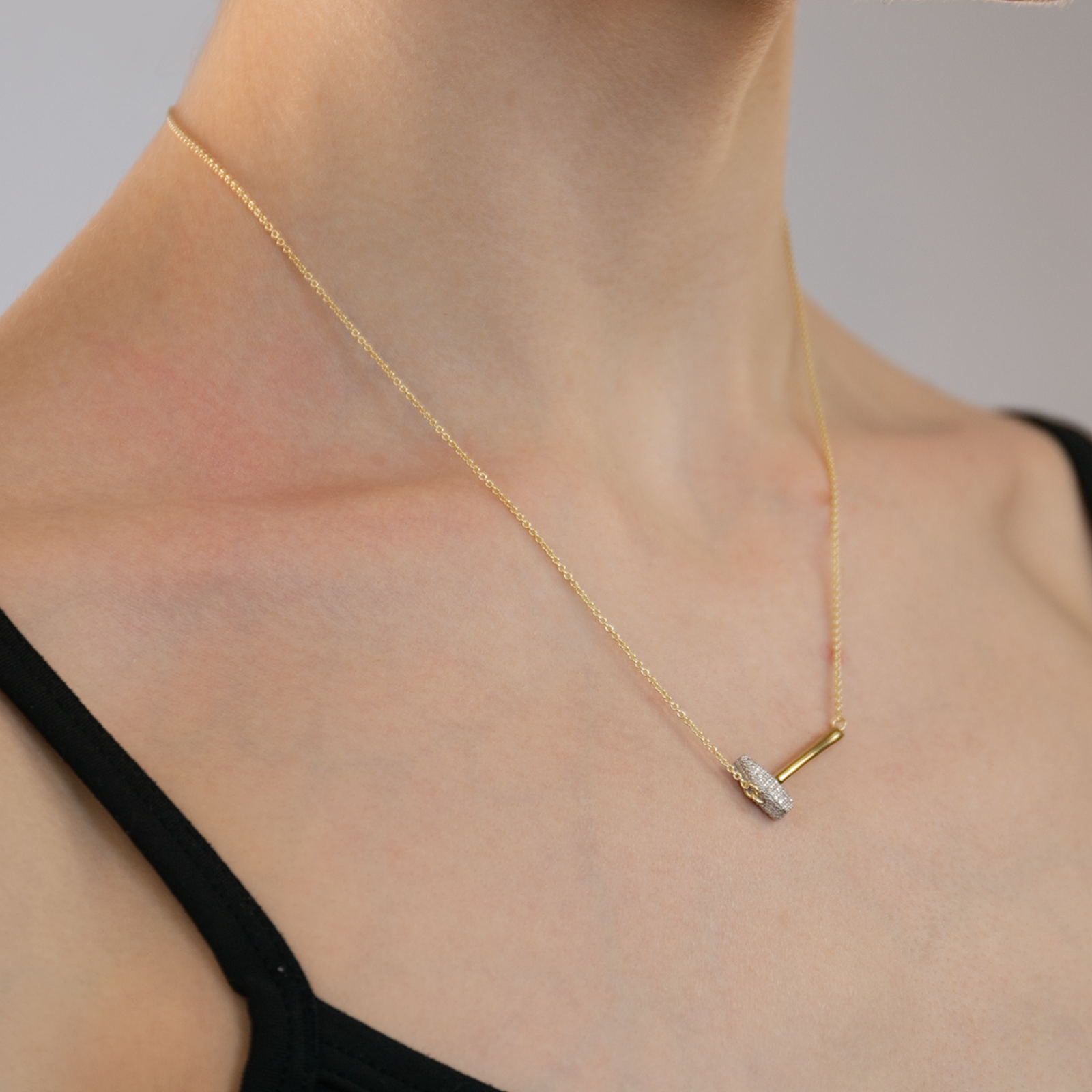 Forge Forward gold-plated Anvil necklace by Pavé The Way® Jewelry