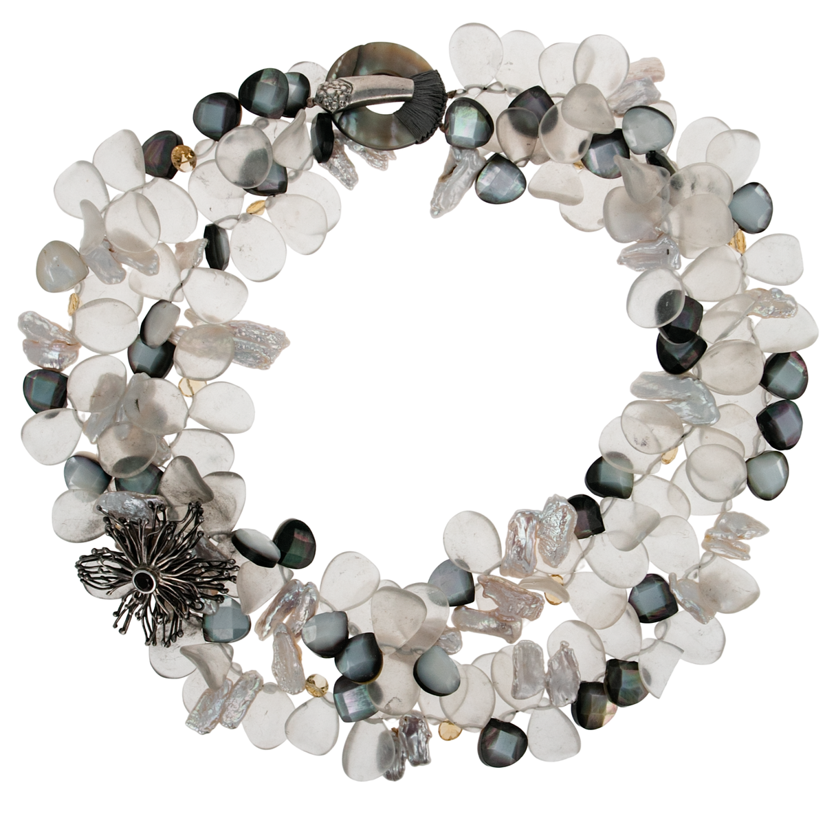 Frosted Pearl Wish Petal Necklace
