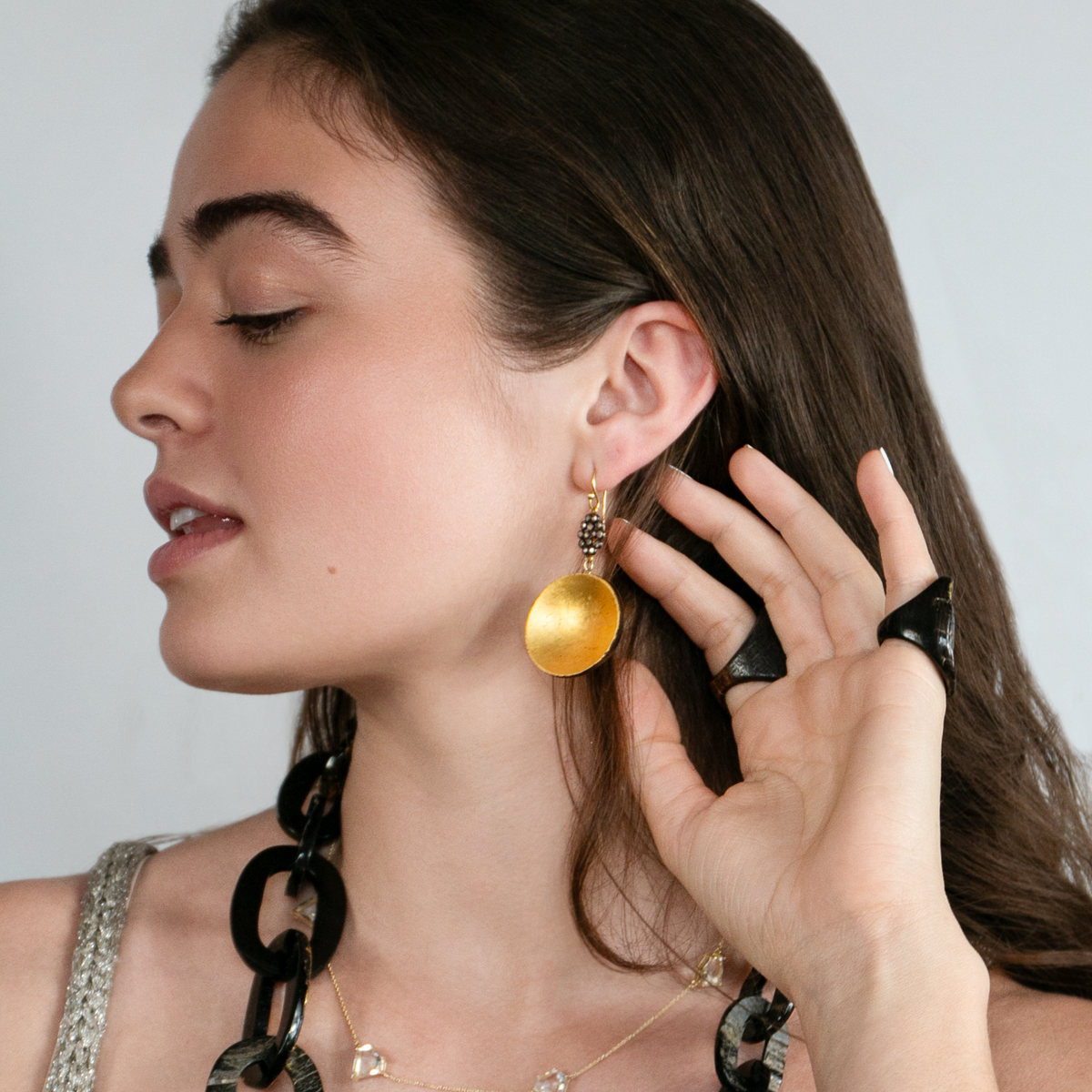 Golden Disc Earrings