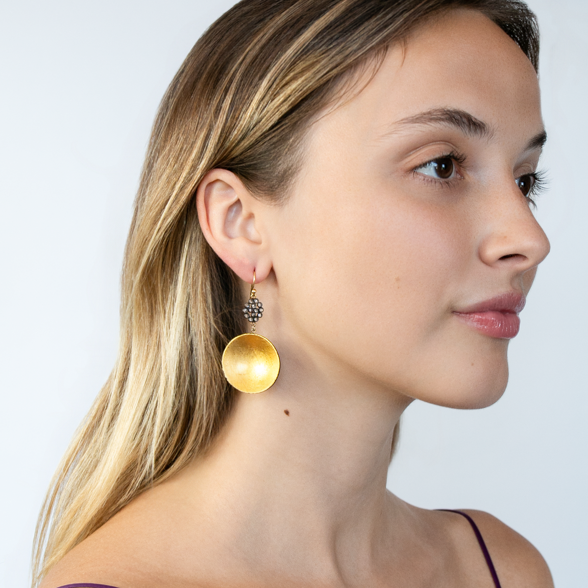 Golden Disc Earrings