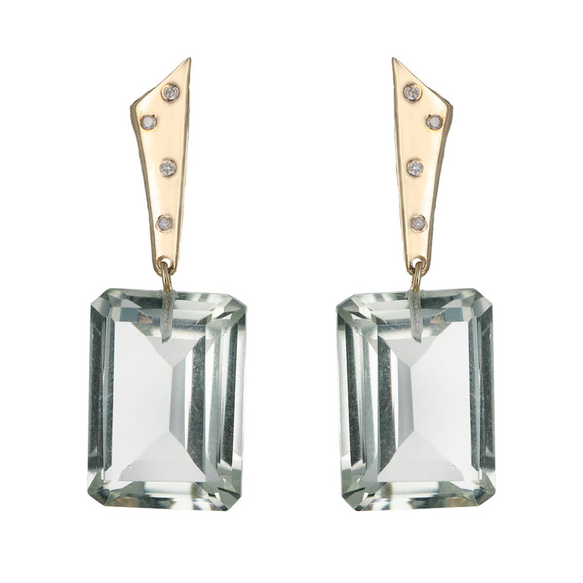 Green Amethyst Cleo Clip Earrings