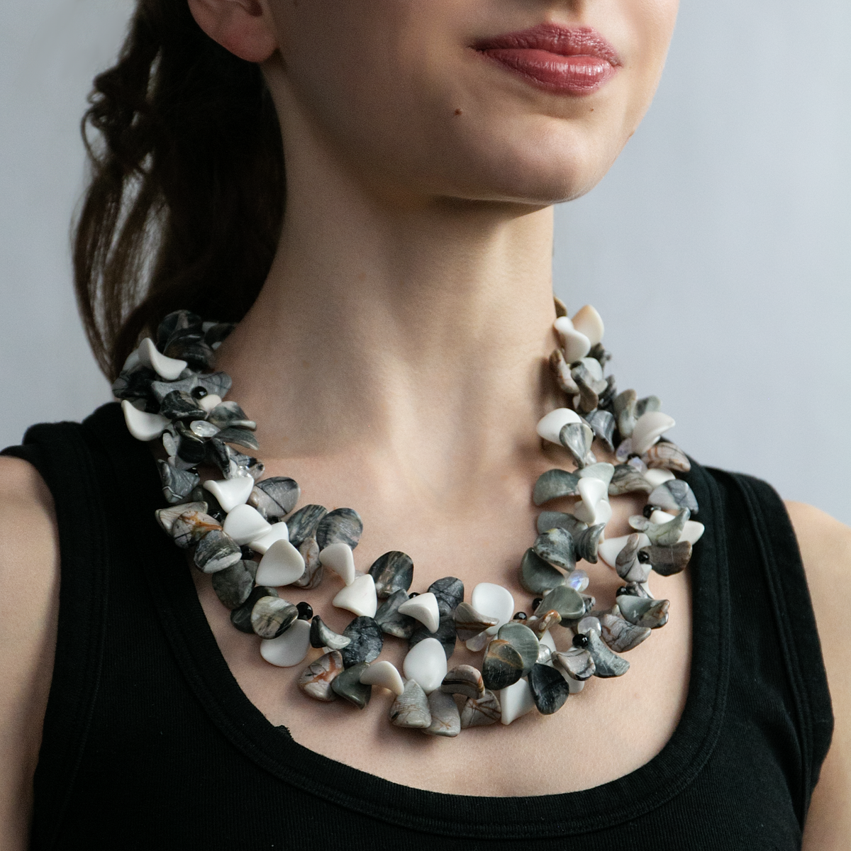Jasper Petal Necklace