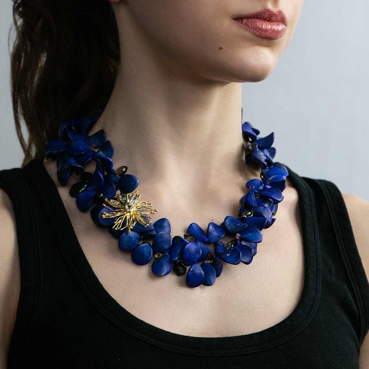 Lapis Wish Petal Necklace