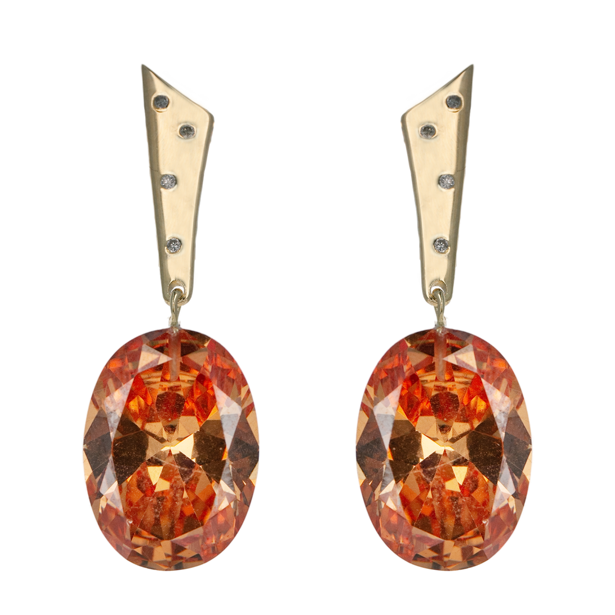 Mandarin Zircon Cleo Clip Earrings