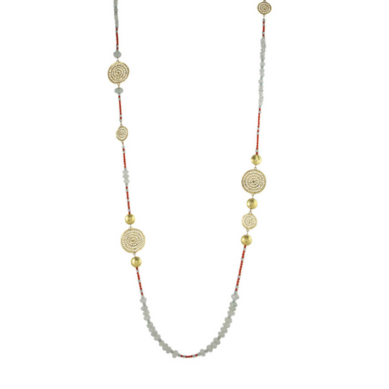 Load image into Gallery viewer, Coral Pinwheel Necklace
