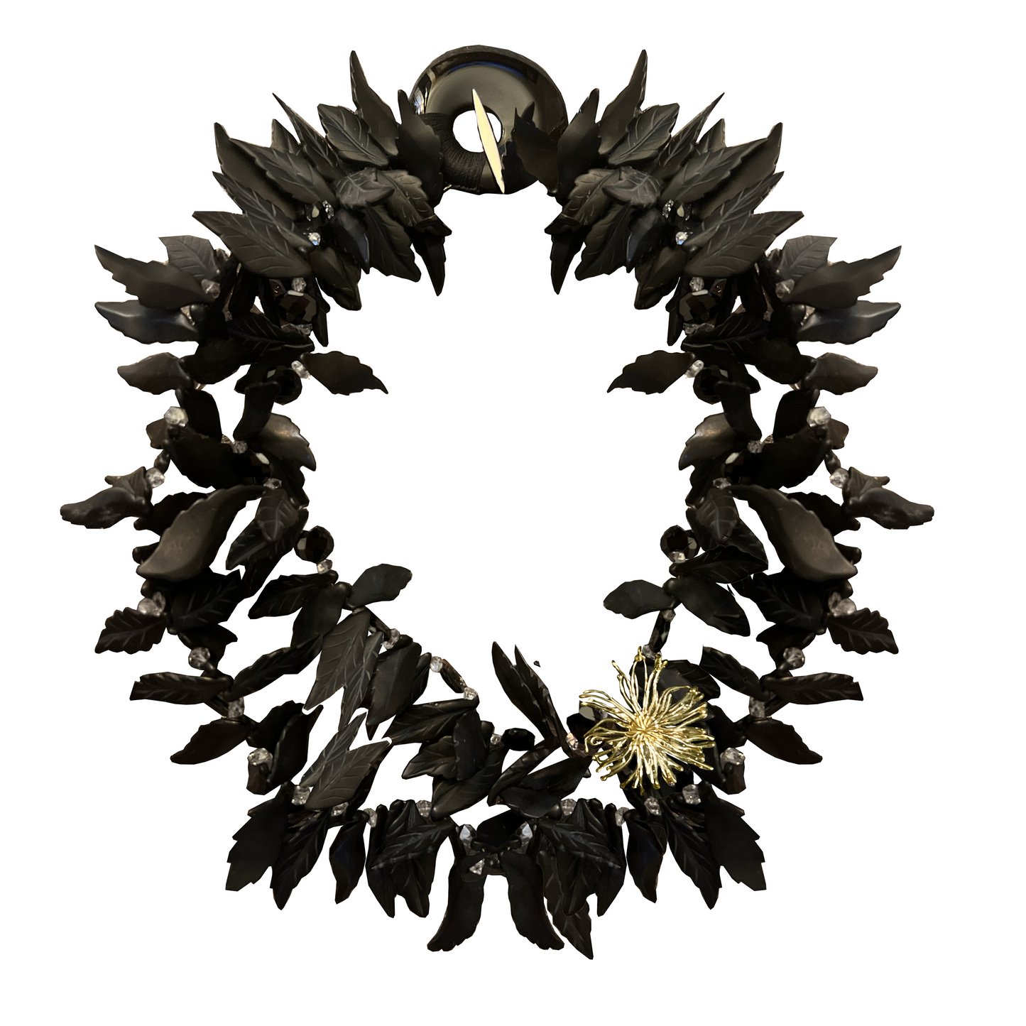 Onyx Leaves Wish Necklace