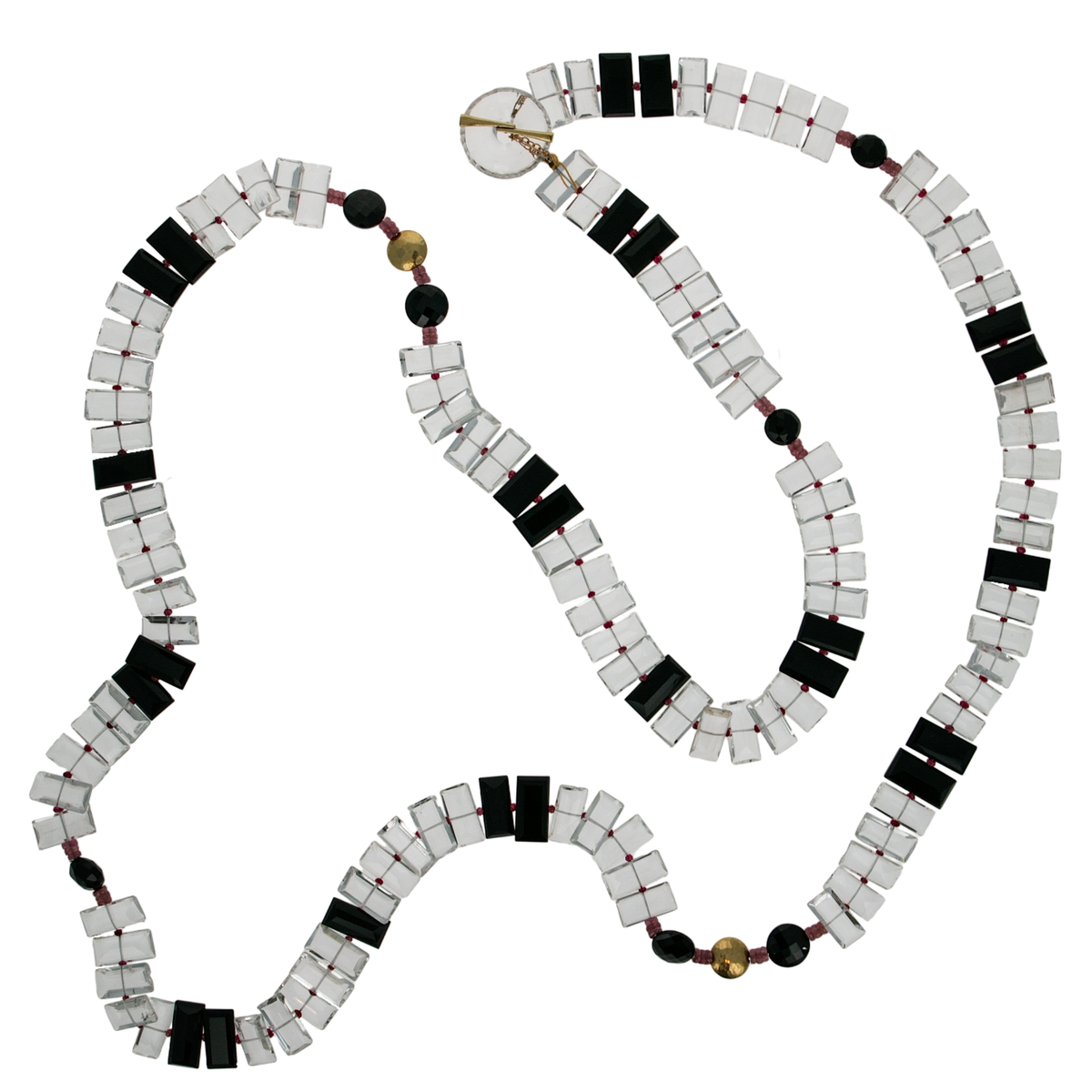 Onyx + Sapphire Piano Key Necklace