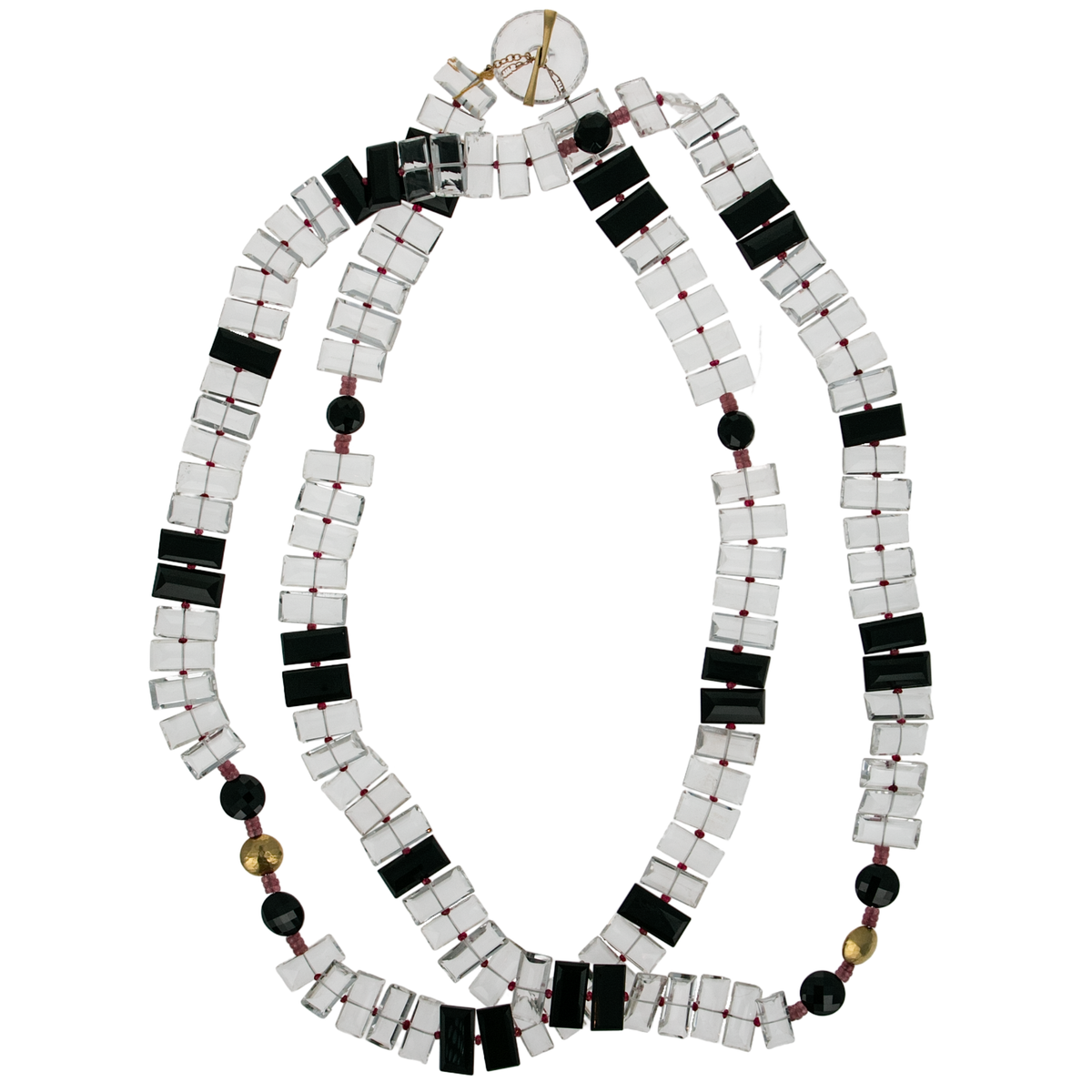 Onyx + Sapphire Piano Key Necklace