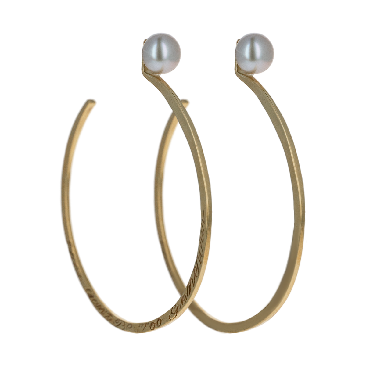 Pearl Message Hoop Earrings