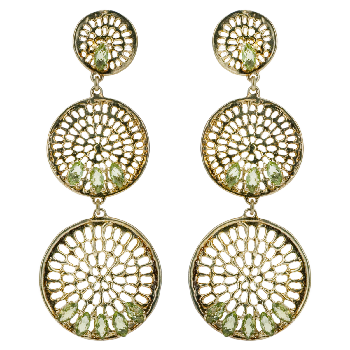 Peridot Pinwheel Earrings
